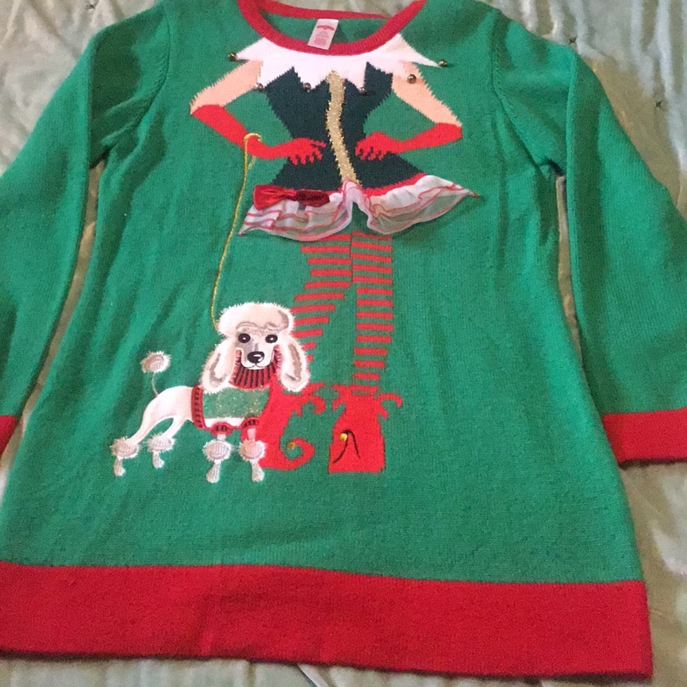 HOLIDAY TIME UGLY CHRISTMAS POODLE SWEATER! SIZE 12-14